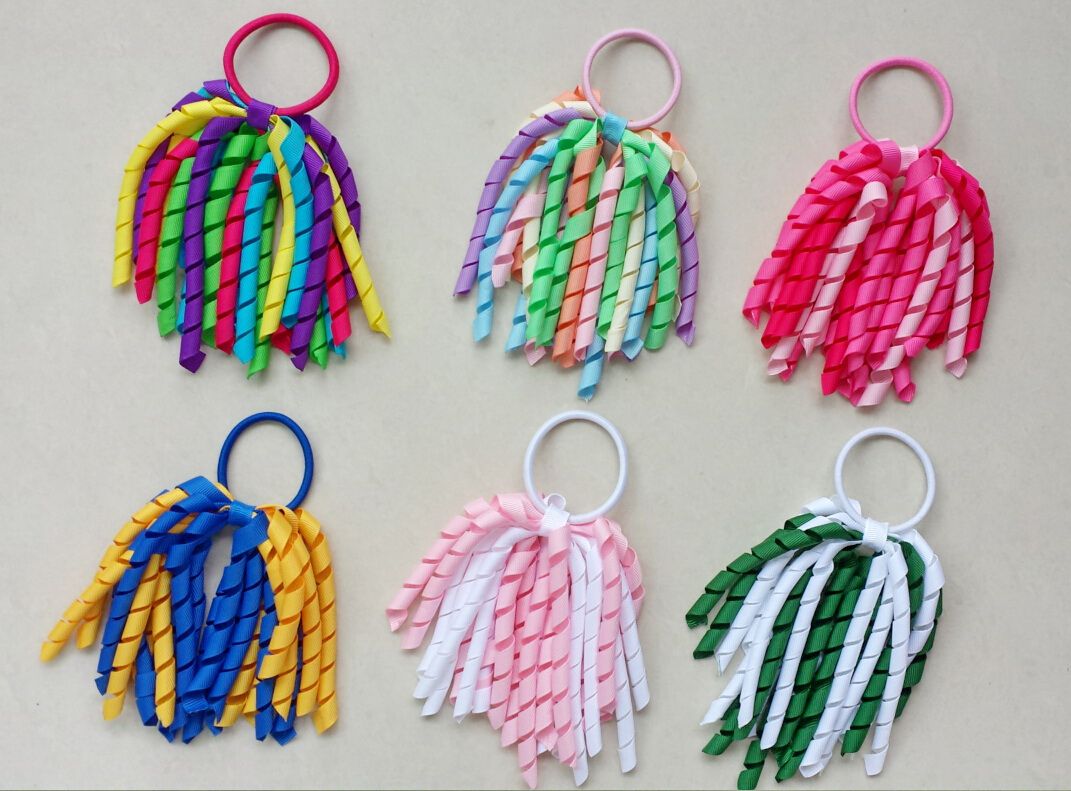 Girl 5 O A Korker Ponytail Holders Korkers Curly Ribbons 