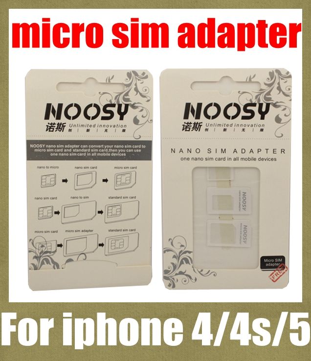 Noosy Sim Card Adapter Nano Sim Adapter Tray Holder Sim Card Tray For Iphone 5 4s 4 Micro Sim ...