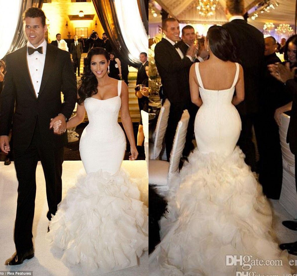 White Trumpet Wedding Dress
