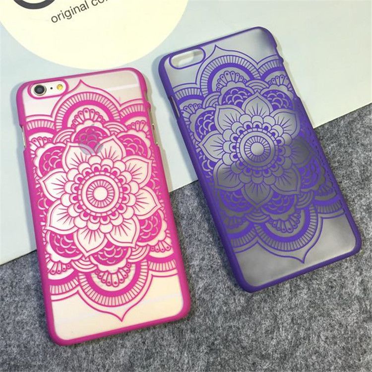 Clear Matte Hard Plastic Henna White Floral Paisley Flower ...
