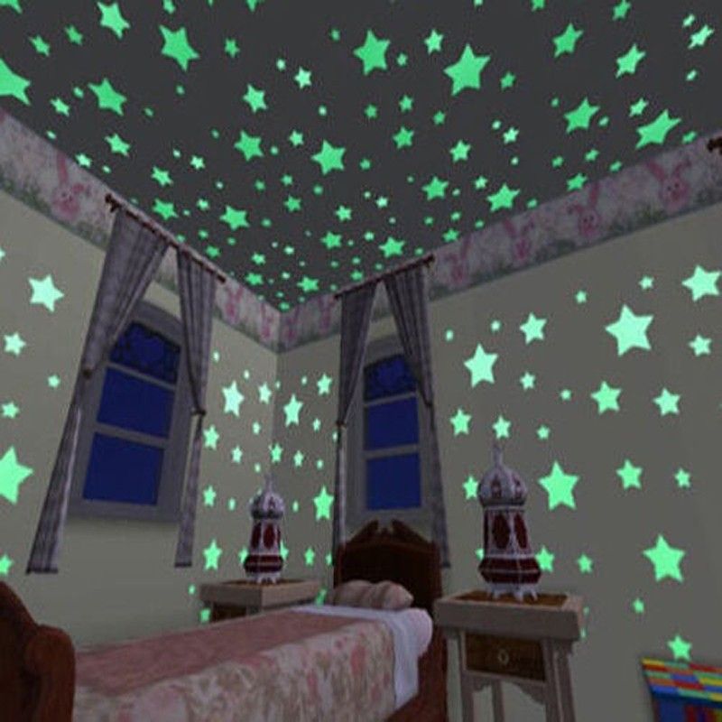 Wall Stickers Decal Glow In The Dark Baby Kids Bedroom Home Decor Wall Stickers Decal Glow In The Dark Baby Kids Bedroom Home Decor Color Stars Luminous Fluorescent Decals Walls