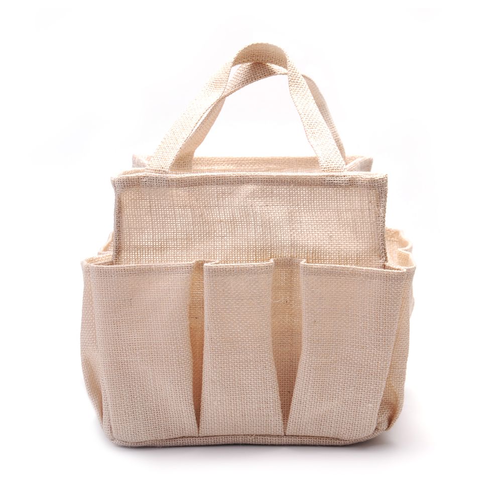 jute burlap personalized garden tote bag utility handbag pockets