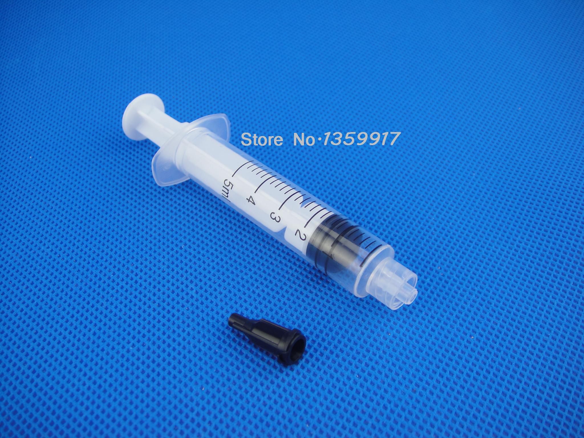 / Dispensing Syringes 5cc 5ml Plastic with Tip Cap Manual Dispense Gun