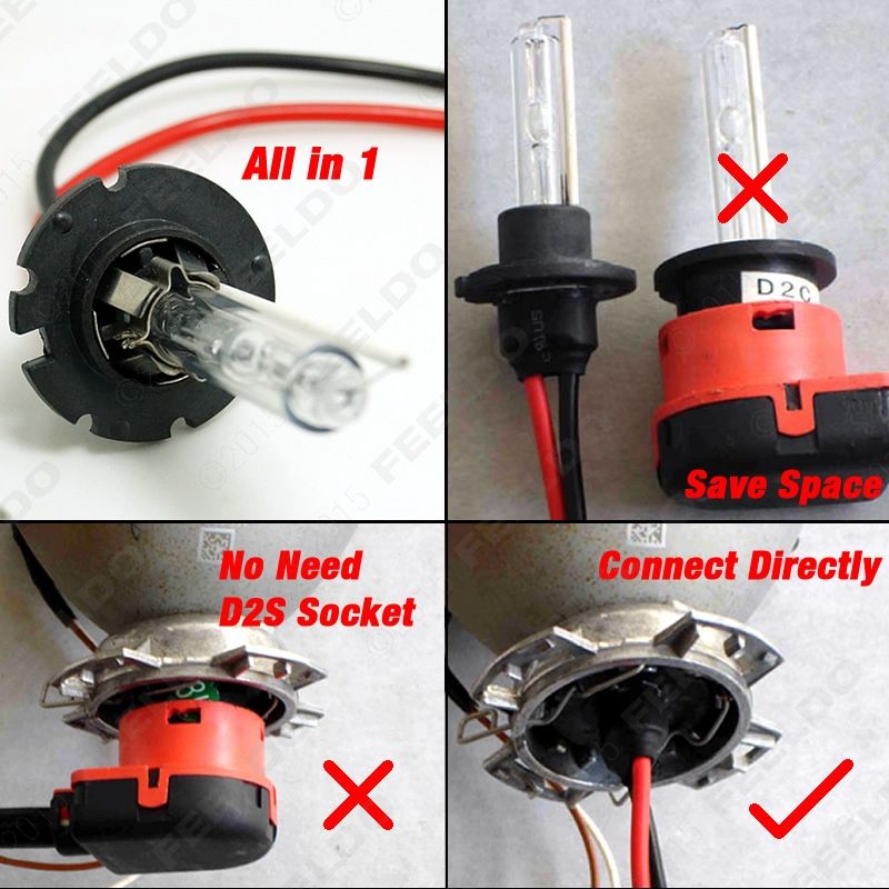 FEELDO 35W D2H HID Xenon Light Bulbs Compatible With D2S/D2R/D2C/D4S For Retrofit 4489 From