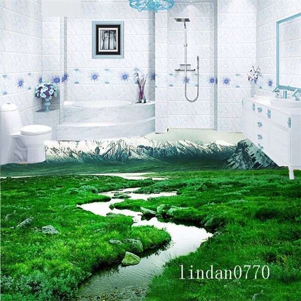 bathroom floor meadow snowy 3d 3d 3d tile