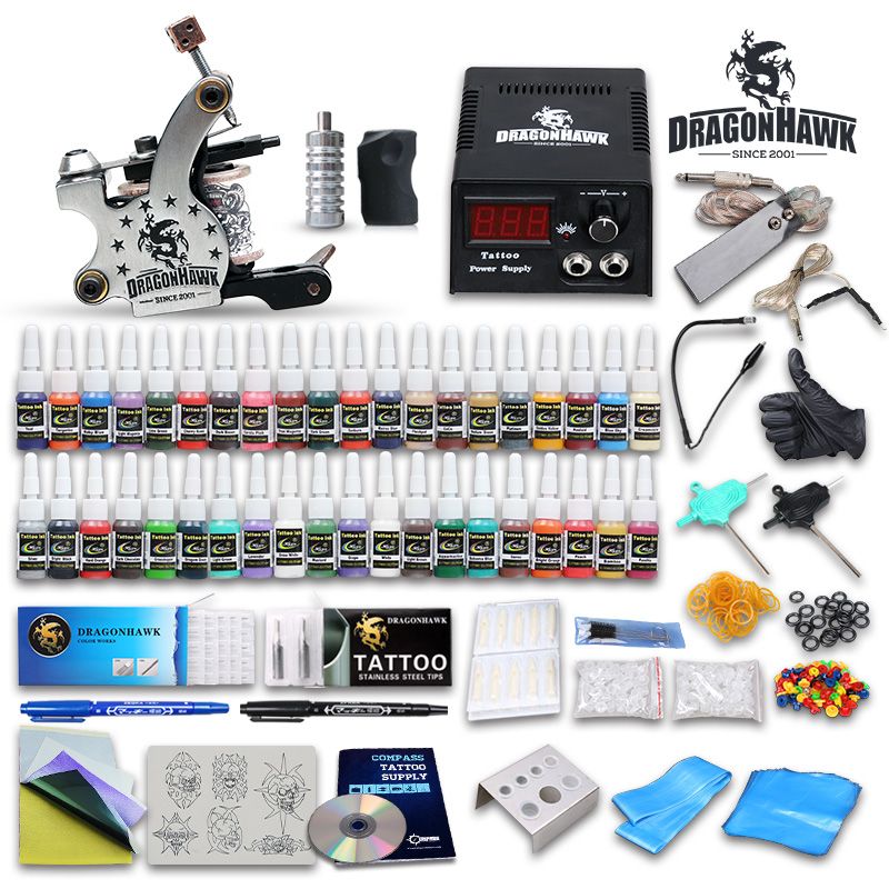Professional Complete Tattoo Kits 1 Tattoo Gun Machine Inks Sets