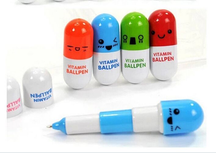 en iyi ve en ucuz guzel kawaii hap sekli geri cekilebilir tukenmez kalem sevimli ogrenme kirtasiye ogrenci odul vitamini hapi yenilik ballpen ucretsiz kargo indirimli dhgate com