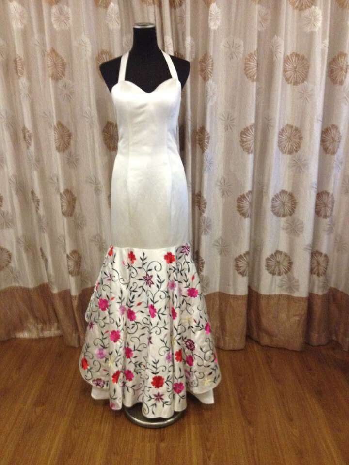mexican embroidered mermaid dress