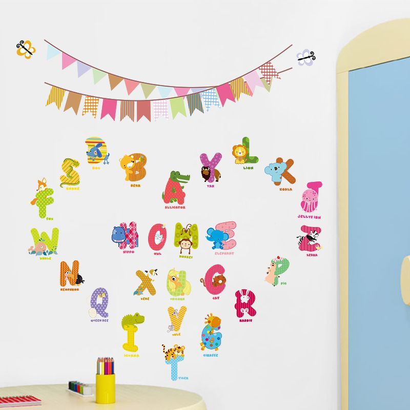 Cute Letters Colorful Flags Nursery Cartoon Wall Stickers Kids Room Cute Letters Colorful Flags Nursery Cartoon Wall Stickers Kids Room Decor Diy Decals Baby Sticker From Flylife 3 52 Dhgate Com