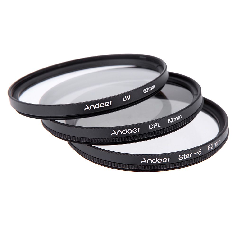 2019 Andoer 62mm Filter Set UV Filter + CPL Filter + Star 8 Point