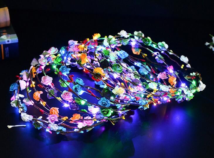 led light lamp wreathed hawaiian lei rave toy dreamy romantic flower
