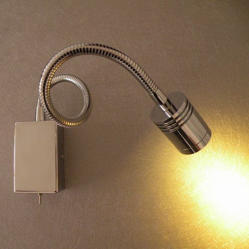 Topoch Gooseneck Reading Lamp Bedside Lighting Firm Aluminum Pipe Topoch Gooseneck Reading Lamp Bedside Lighting Firm Aluminum Pipe Chrome Finish Brand Cree Led 3w 200lm Soft Healthy Light Energy Saving