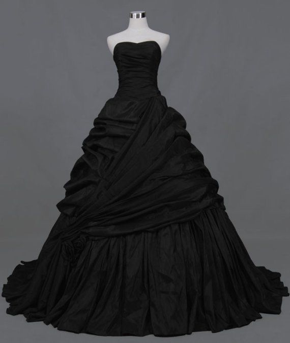 Vintage 2015 Black Corset Organza Gothic Bridal Ball Gowns Custom ...