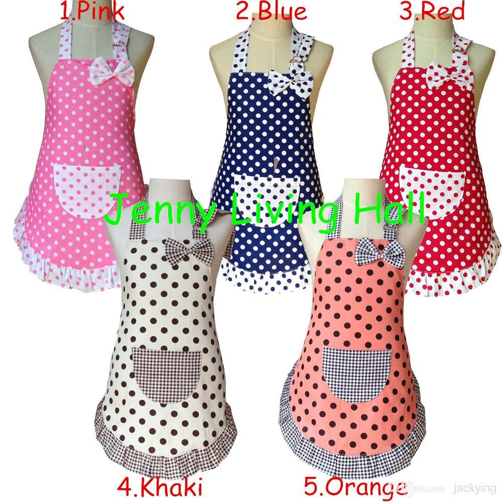 Apron Child Cute Cotton Polka Dots Apron Kids Apron For Painting