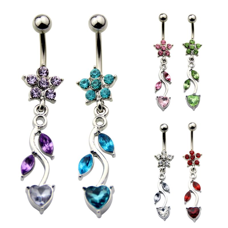 2020 /LotBody Piercing Jewelry 316L Surgical Steel Filled Rhinestone