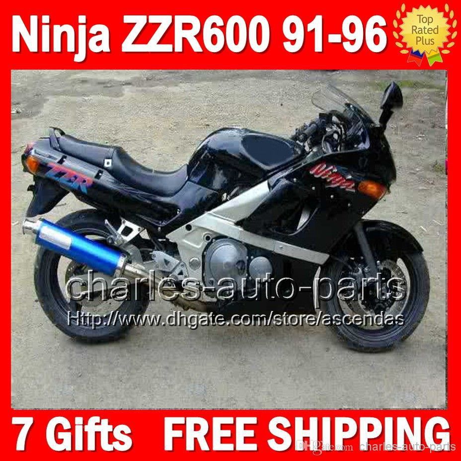 7gifts all gloss black for kawasaki ninja zzr600 91-96 zzr-600 zzr
