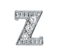 2020 Rhinestone Silver Alphabet Letter Z Fit For Memory Glass Living ...