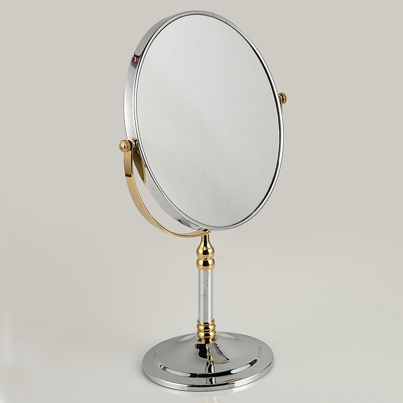 Luxury Mixed Silver Gold Plating Double Sided 8x8 Inches Round Luxury Mixed Silver Gold Plating Double Sided 8x8 Inches Round Copper Framed Desk Swing Cosmetic Magnify Mirror Inexpensive Wall Mirrors Large Bathroom