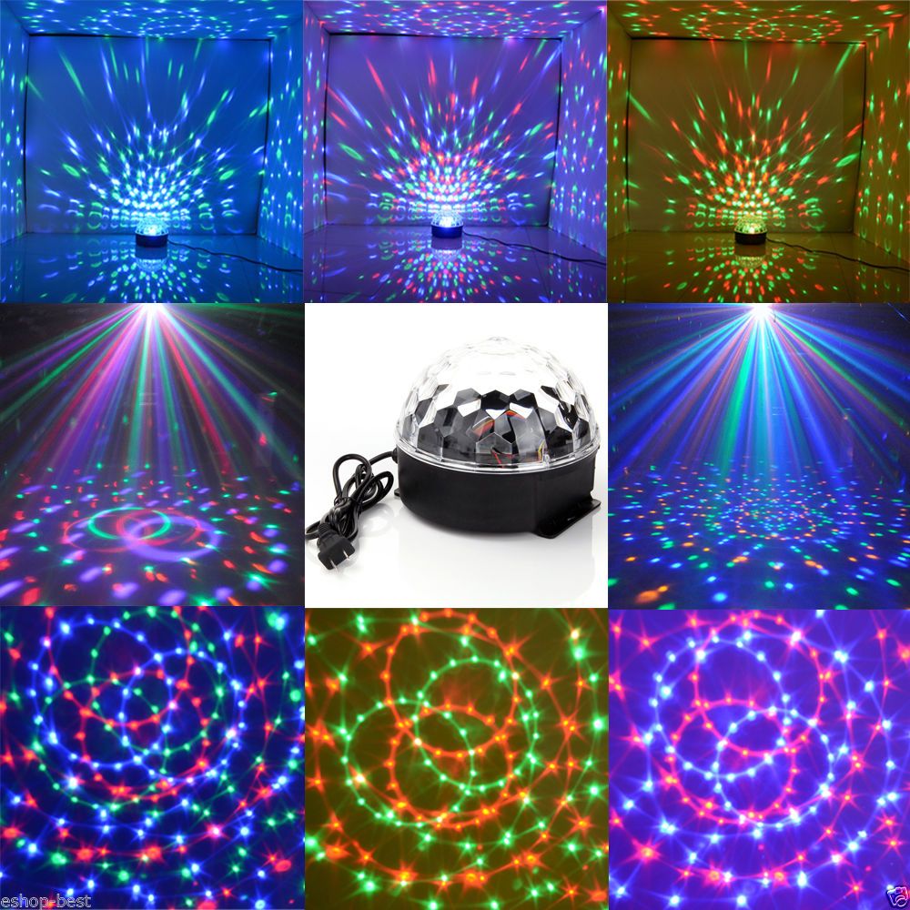 Boule à Facettes LED 6 Couleurs - 18W, Avec Télécommande, Pour Fête, Disco, Maison - 10