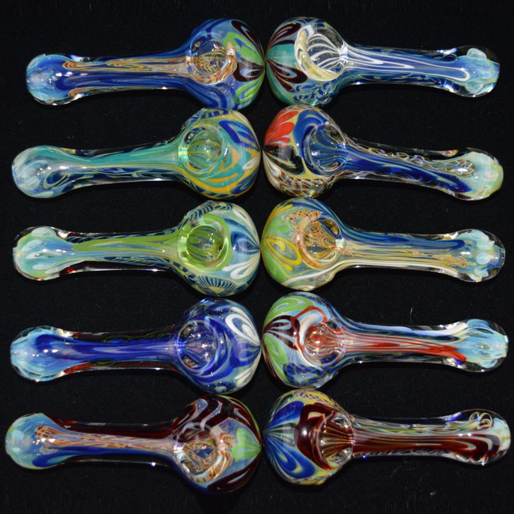 Best Quality Glass Smoking Pipe Hand Blown Recycler Swirl Glass Bowl