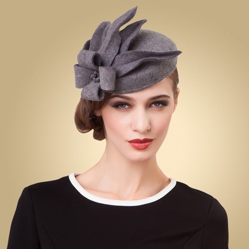 Elegant Grey Formal Occasion Hats Wool High Quality 2015 Winter New ...