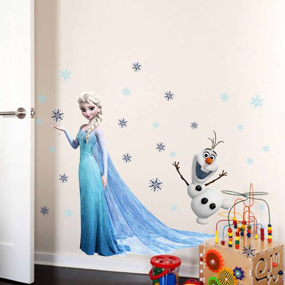 Frozen Wall Stickers Decals Home Décor Removable Frozen Queen Elsa Olaf