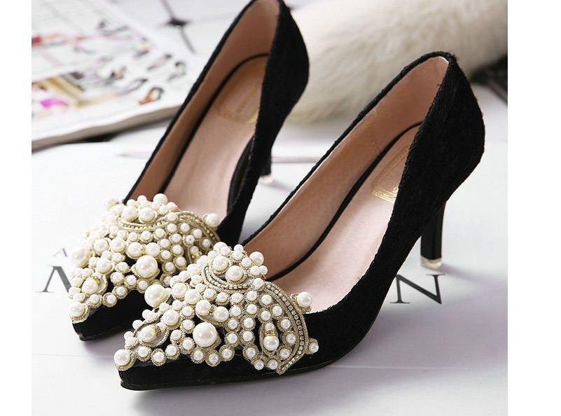 Elegant 2016 New Champagne Black Beaded Crystal Lace