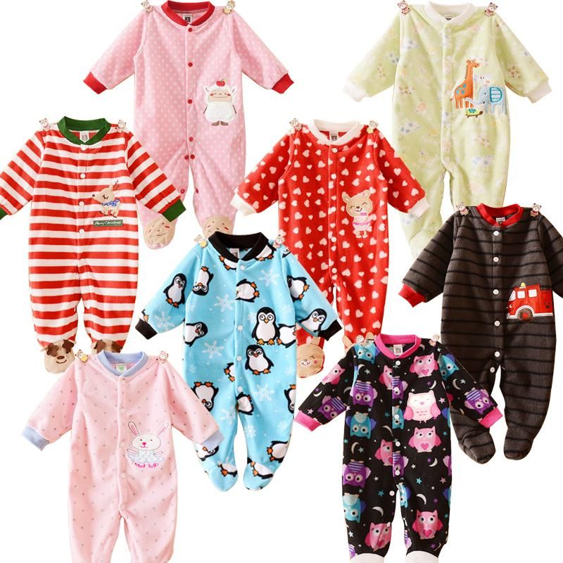 2018 Wholesale Newborn Baby Clothing Boy Girl Footed Rompers Animal