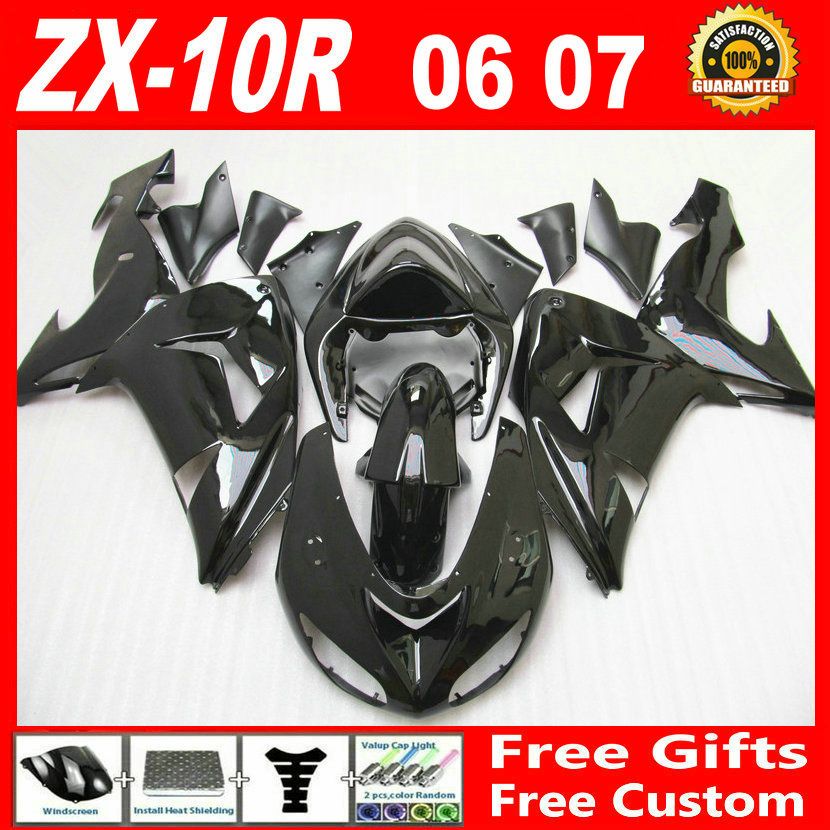 7 Gifts Whole Glossy Black Custom Fairing Kit For Kawasaki Ninja