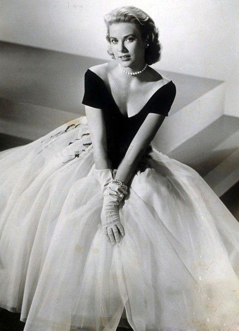 Acquistare Caldo ! Novità 2015 Abiti Da Sera Vintage Anni 50 Off Spalla Tea  Length Grace Kelly Di Monaco Abiti Da Cerimonia A Line Formali Bianchi E  Neri Economico | Consegna Veloce