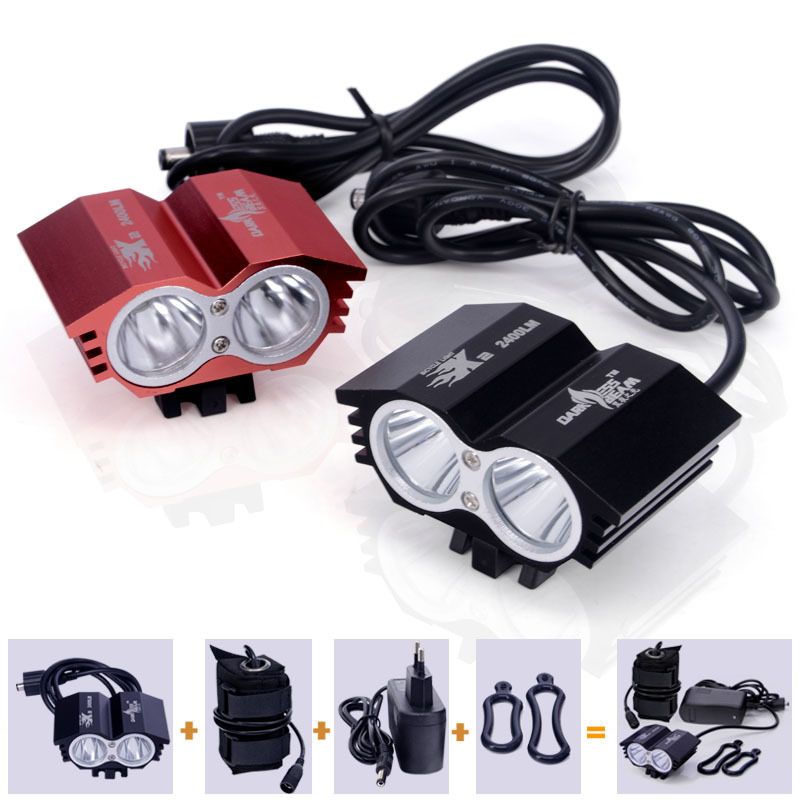 2020 Night Riding Led Light For Bicycle 2400 Lumen 2 X CREE XMLL2
