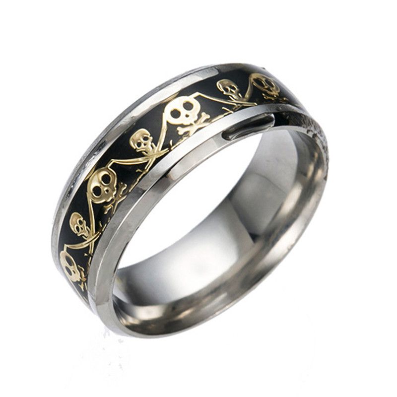 2021 Stainless Steel Pirate Rings Jewelry Punk Skull Finger Ring For