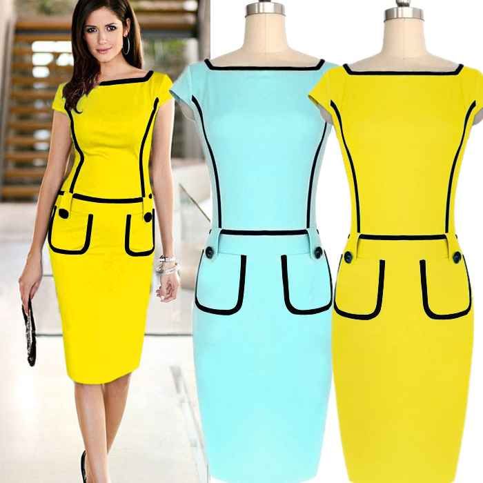 Yellow business dress Yellow business dress