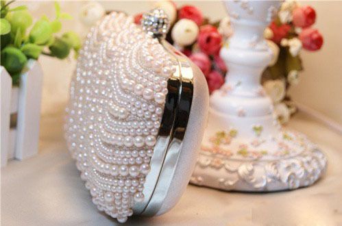 2015 heiße Mode Handgemachte Perlenperlenabendtasche Clutch Kristall Geldbörse Tasche Party Wedding Bag Freies Verschiffen
