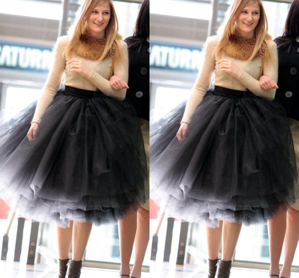 black short tulle skirt