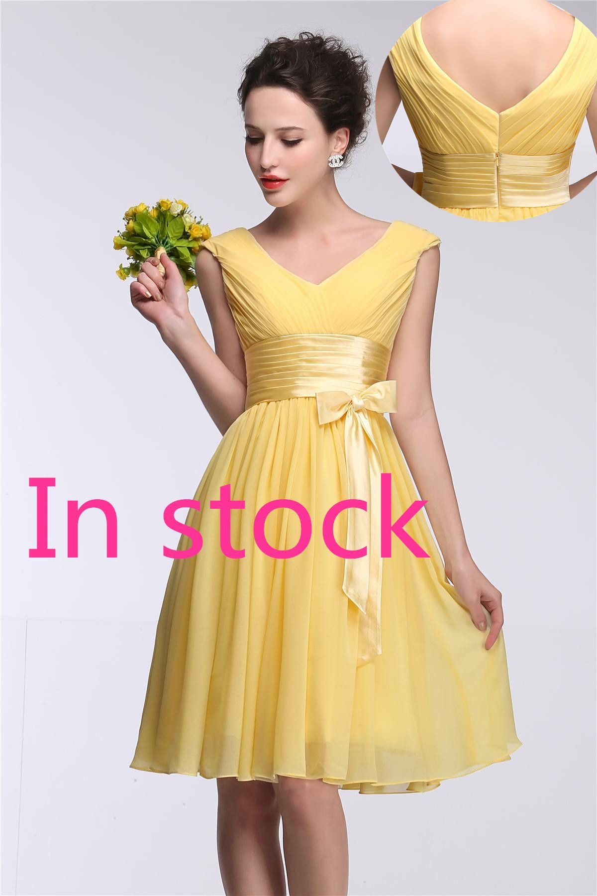 Short Yellow Bridesmaid Dresses