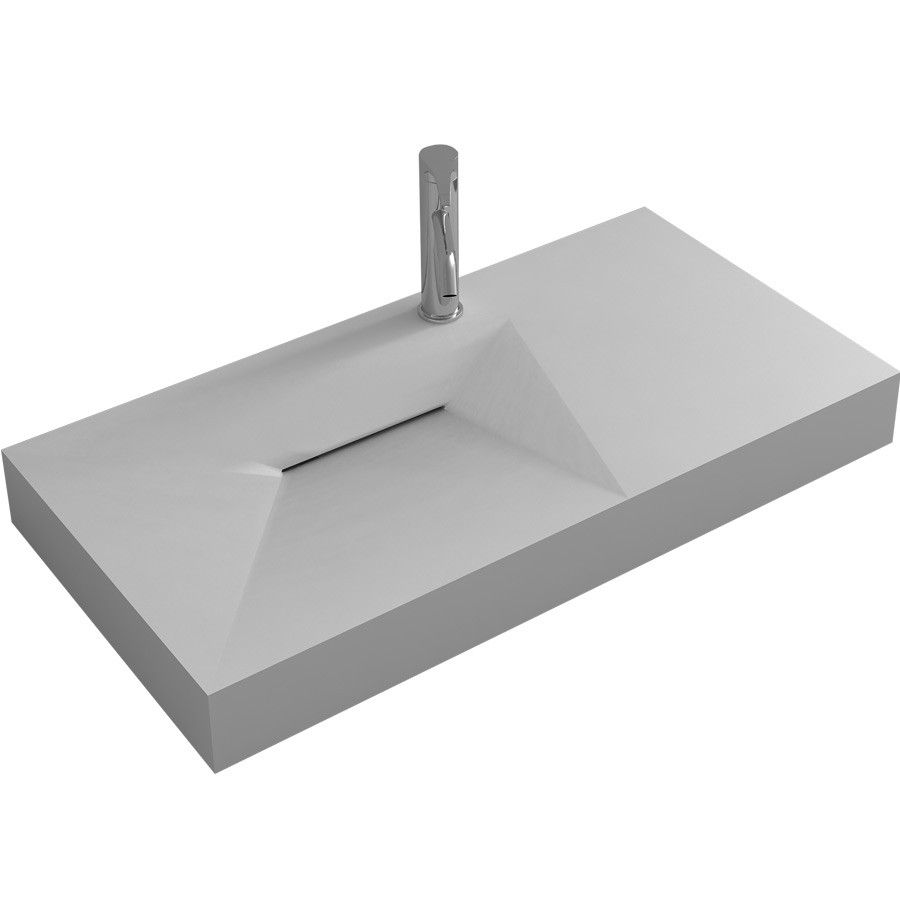 900mm Solid Surface Stone Wall Hung Sink Fashionable Cloakroom Acrylic Resin Matt Or Glossy Mounted Washbasin Rs38427