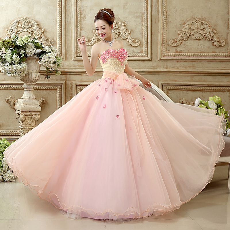 nude pink gown