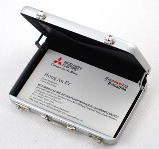 2018 creative name card case silver business card box aluminum name on card