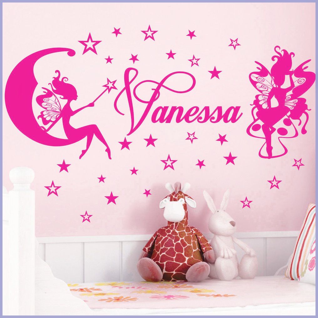Customer Made Fairies Little Star Personalized Name Kids Wall Customer Made Fairies Little Star Personalized Name Kids Wall Stickers Art Vinyl Decals Decor Girl Room Headboard Decal Heart From