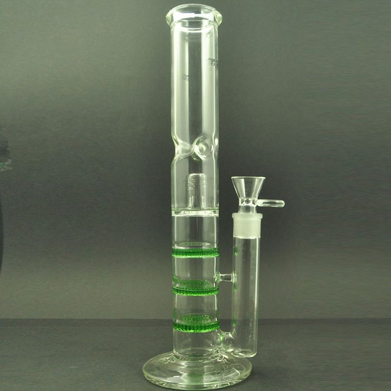 2019 Bongs Glass Bubbler Triple Percolator Water Pipes Hand Blown Ash Catcher Recycler