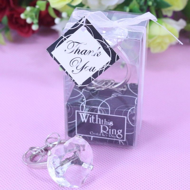 Wholesale Party Favor Supply Creative Heart Shaped Crystal Ring