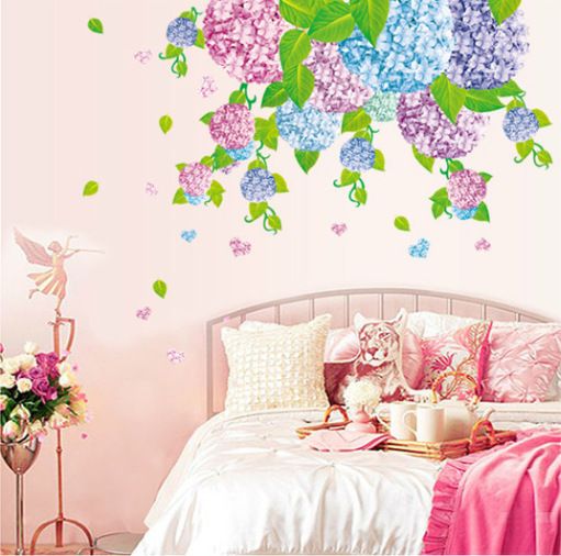 Hydrangea Wall Art hydrangea flower wall stickers wedding room background stickers Hydrangea Wall Art hydrangea flower wall stickers wedding room background stickers