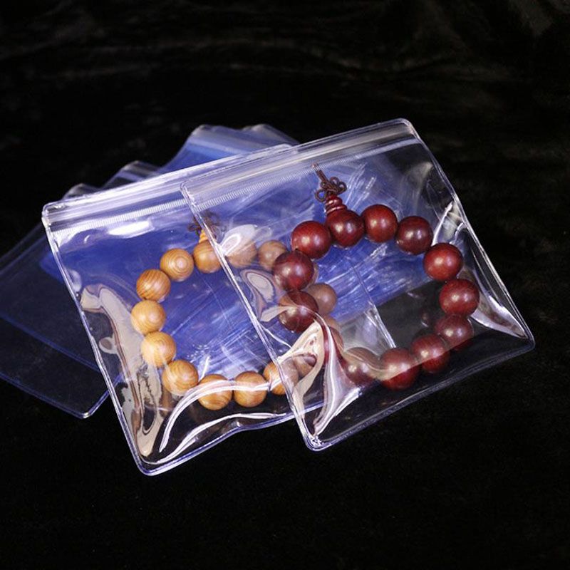 2021 Clear Plastic Jewelry Storage Bag Thick Transparent Package Pvc Bag With Zipper Resealable
