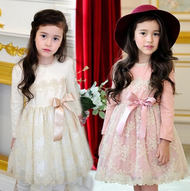 2018 Kids Lace Dress 2018 Spring Hot Korean Girls Princess Dress With Bowknot Long Sleeve Beading Children Clothing Wear 100 9age T1901 From 2018 Kids Lace Dress 2018 Spring Hot Korean Girls Princess Dress With Bowknot Long Sleeve Beading Children Clothing Wear 100 9age T1901 From