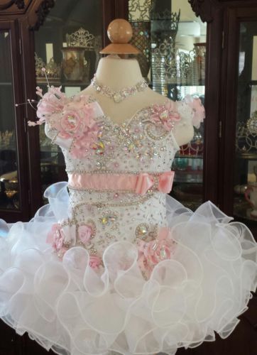 New White Girls Kids Pageant Dresses Formal Occasion Tiers