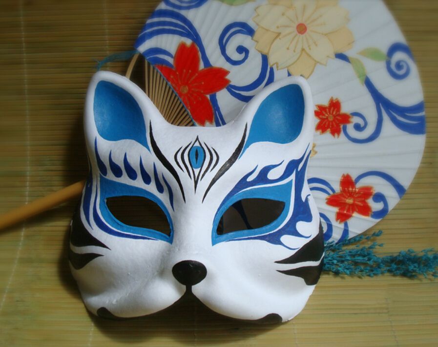 hand painted fox mask endulge japanese mask upper half hand painted fox mask endulge japanese mask upper half