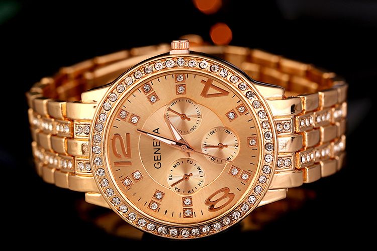Luxury Created Diamond Geneva Watches Men Stainless Steel Fashion
