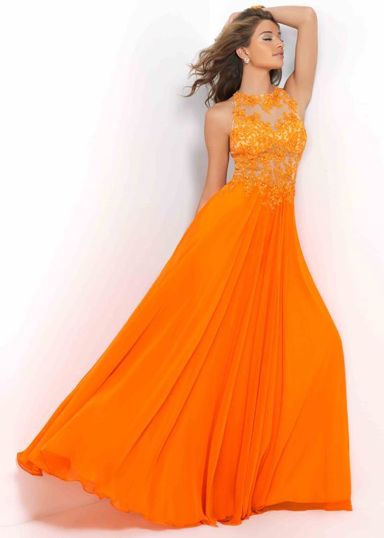 Cheap Summer Beach Prom Dresses With Applique 2015 Orange Backless ...