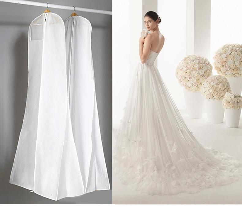 2015 Cheap Wedding Dresses Gown Storage Bags White Dust Covers Bag